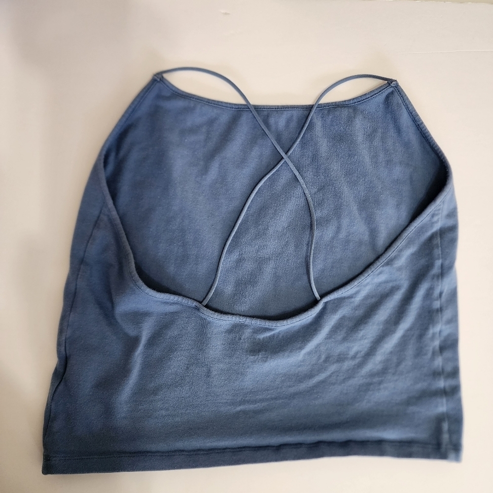 American Eagle Outfitters Blue Cropped Cross Back Cami Tank Top XL - Picture 9 of 13